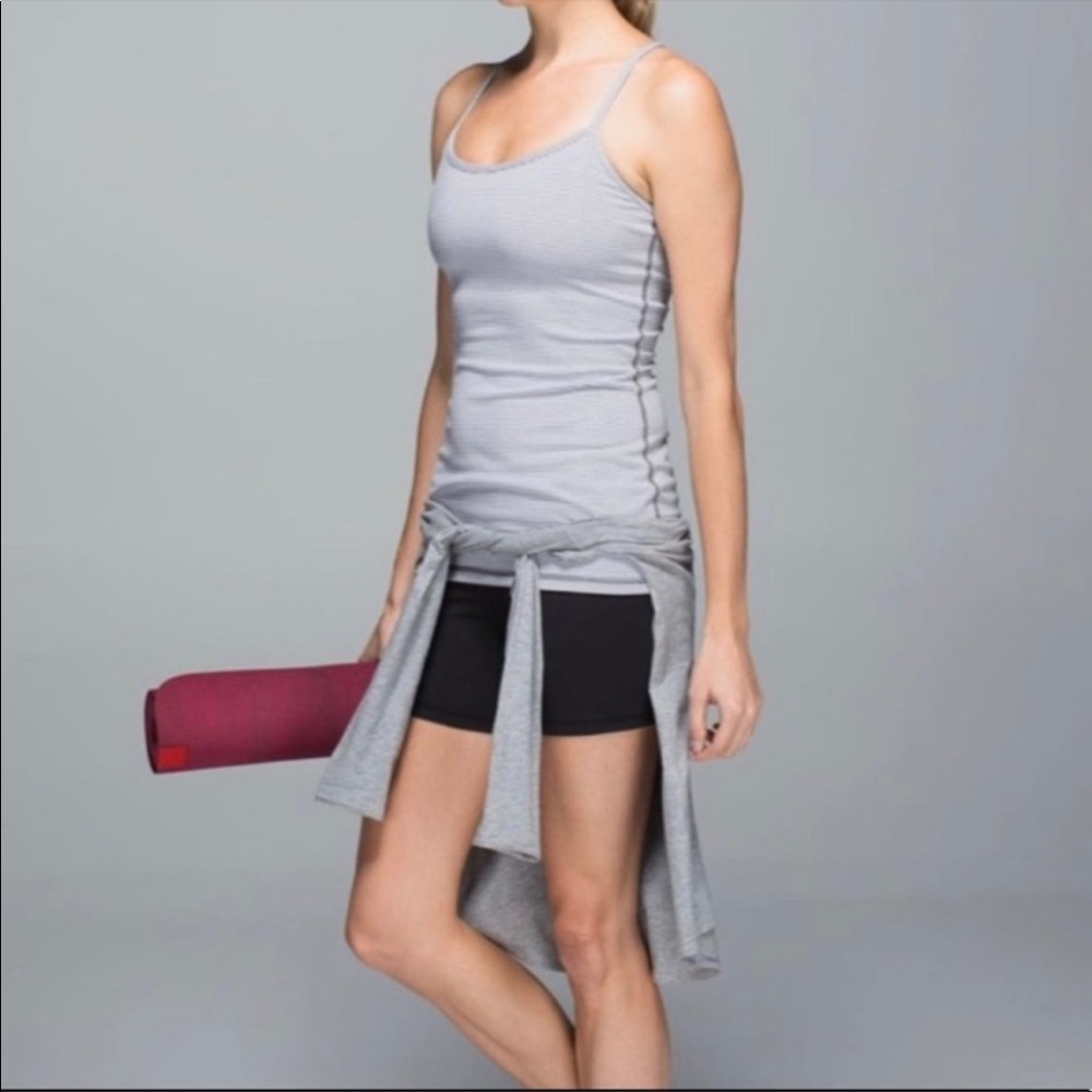 Lululemon Power Y Tank - Grey & White Stripes - 6